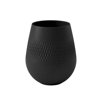 Villeroy & Boch Manufacture Collier noir Vase Carré klein Premium Porcelain schwar