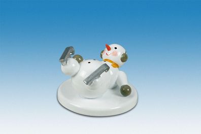 Holzfigur Schneemann Poklatzscher Höhe 6,5cm NEU Schneemänner Seiffen Erzgebirge