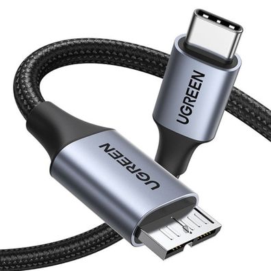 USB C – Micro USB B 3.0 5 Gbit/s 3 A 2 m Kabel Ugreen US565 – Grau