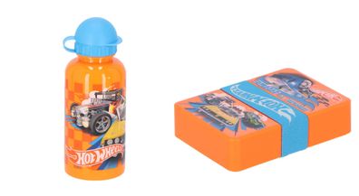 Hot Wheels Lunchbox-Set mit einer passenden Aluminium-Trinkflasche für unterwegs