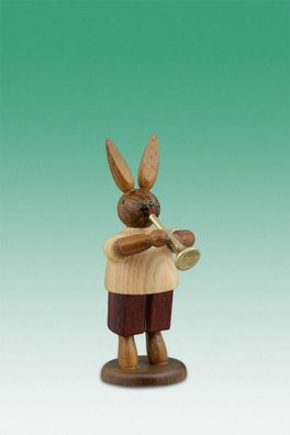 Osterdekoration Osterhase Musikant mit Trompete Höhe 7,5cm NEU Osterdeko Osterhas