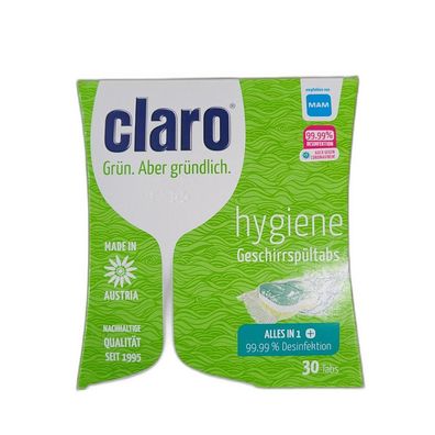 Claro ?ko Hygiene Tabs Geschirrsp?lertabs Hygiene Power Cleaner 30 St?ck