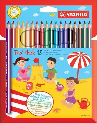 Stabilo® 203/18-01 Dreikant-Buntstift Trio® dick Kartonetui mit 18 Stiften