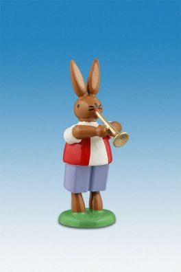 Osterdekoration Osterhase mit Trompete Höhe 7,5cm NEU Osterdeko Osterhasenfigur O