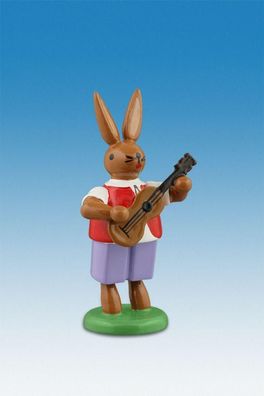 Osterdekoration Osterhase mit Gitarre Höhe 7,5cm NEU Osterdeko Osterhasenfigur Os