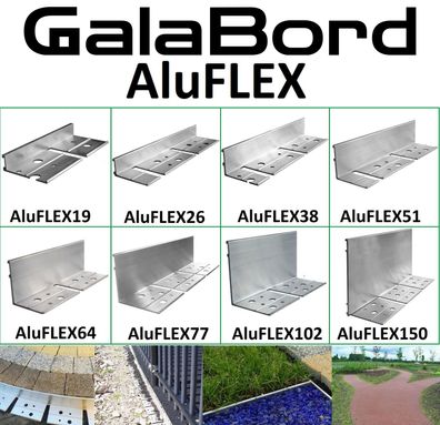 10er Pack - AluFlex Randbefestigung Pflasterkante Mähkante Randbegrenzung GalaBord