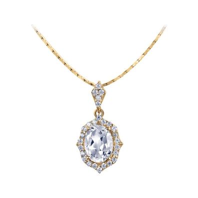 Jacques Lemans - Kette Sterlingsilber vergoldet mit White Topaz - SE-C115E