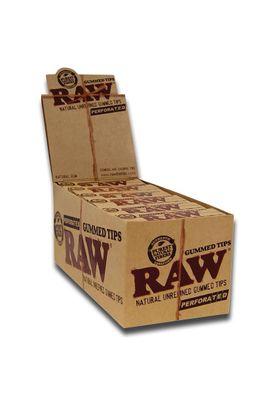 RAW' gummierte Filter Tips perforiert - Box