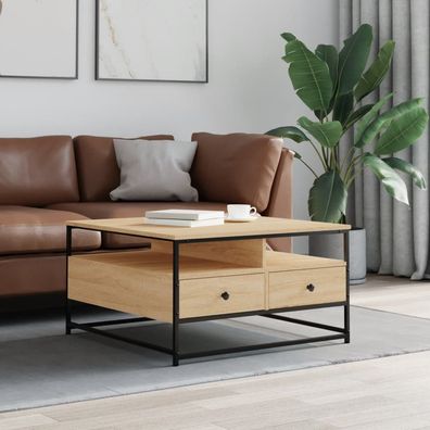 vidaXL Couchtisch Sonoma-Eiche 80x80x45 cm Holzwerkstoff