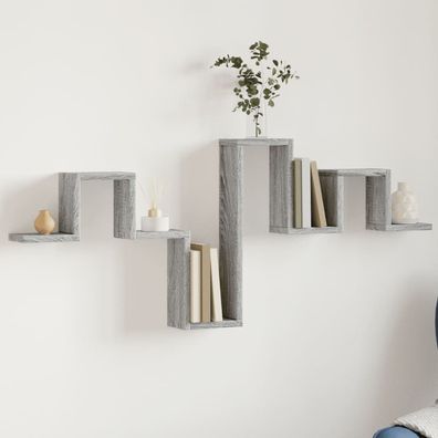 vidaXL Wandregal Grau Sonoma 104,5x10x43 cm Holzwerkstoff