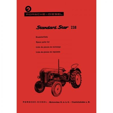 Porsche-Diesel Traktor Standard Star 238 Ersatzteilliste Ersatzteilkatalog