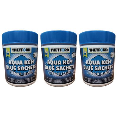 3 x Aqua Kem Blue Sachets 15 Stück Toilette Camping Wohnmobil