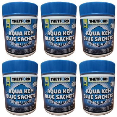 6 x Aqua Kem Blue Sachets 15 Stück Toilette Camping Wohnmobil