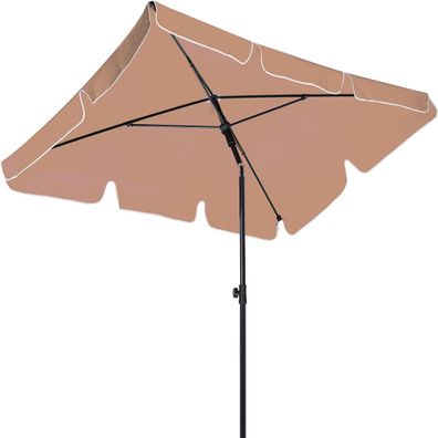 Stilista® Sonnenschirm inklusive Tragetasche, 200 x 125 cm, UV 30 + , Taupe