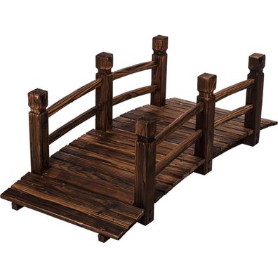 Stilista® Holzbrücke mit Geländer 150 x 65 x 53 cm, geölt, belastbar bis 150 kg