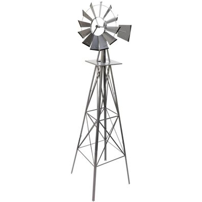 Stilista® Gigantisches Windrad, Windmühle, US-Style, 245cm, silbergrau