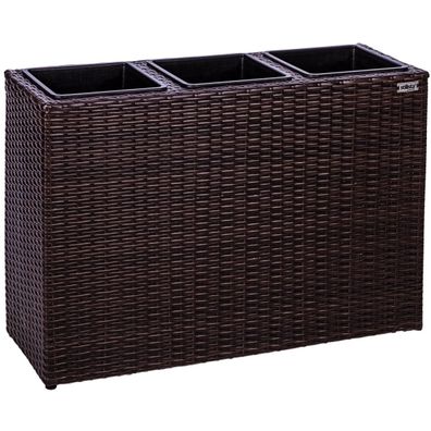 Stilista® Blumentopf aus Polyrattangeflecht 84 x 29 x 60 cm