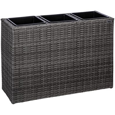 Stilista® Blumentopf aus Polyrattangeflecht 84 x 29 x 60 cm