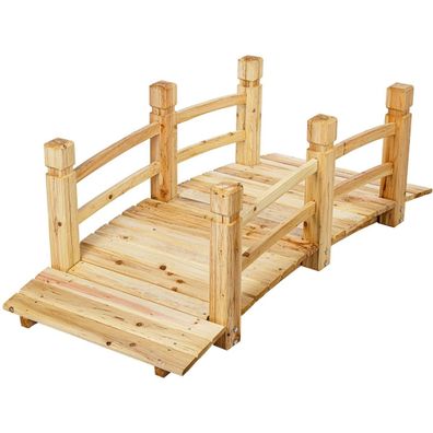 Stilista® Holzbrücke mit Geländer 150 x 65 x 53 cm, geölt, belastbar bis 150 kg