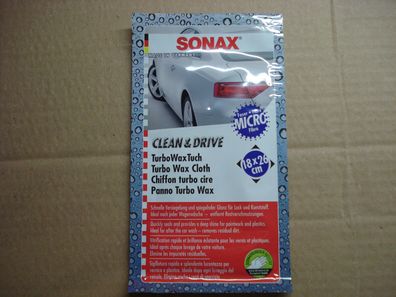 SONAX Clean&Drive TurboWaxTuch 18x26 Wachs Poliertuch Lackversiegelung