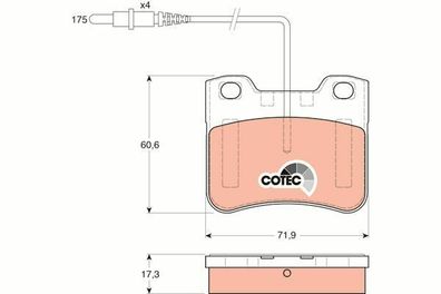 Bremsbelagsatz Scheibenbremse TRW GDB1031 vorne für Peugeot 106 2 Van 1 1A 1C