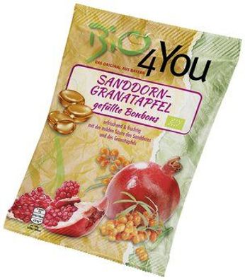 Bio4You Bio-Bonbon-Sanddorn-Granatapfel, gefüllt 75g