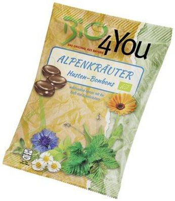 Bio4You Bio-Bonbon-Alpenkräuter, Hustenbonbon 75g