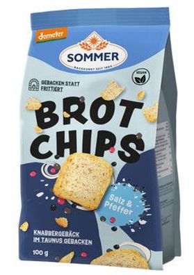 SOMMER 6x Demeter Brot Chips - Salz & Pfeffer 100g