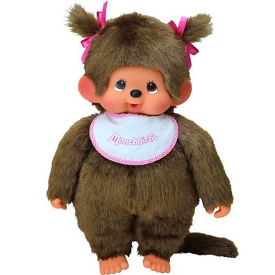 Classic Mädchen 45 cm | Monchhichi Puppe | mit original rosa Lätzchen