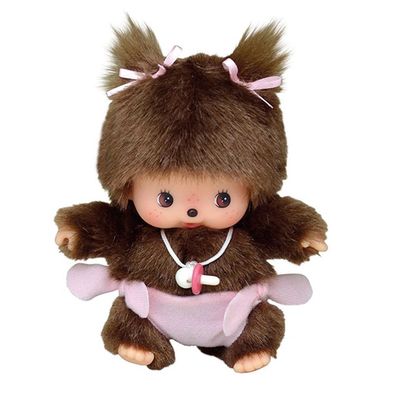 Bebichhichi Mädchen | 13 cm | Monchhichi Puppe | Baby mit rosa Windel