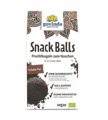 Govinda 3x Snack Balls Schoko Pur 100g