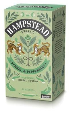 Hampstead Tea 3x Organic Demeter Fennel Peppermint Infusion 30g