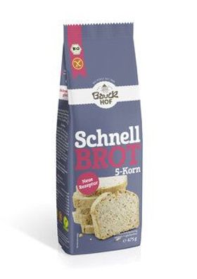 Bauck Mühle 3x Schnellbrot 5-Korn glutenfrei Bio 475g