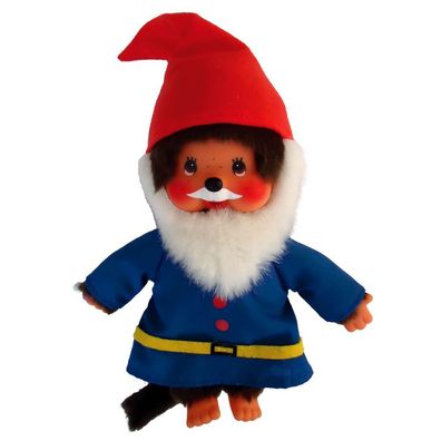 Waldzwerg Junge | 20 cm | Monchhichi Puppe | Gartenzwerg mit Bart