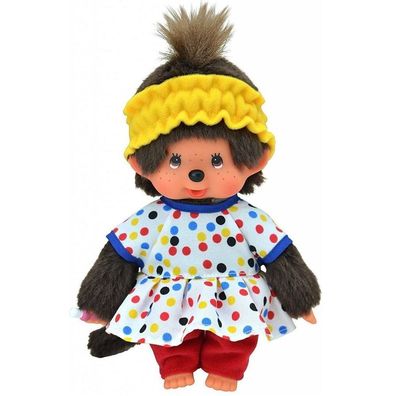 Pyjama Mädchen | 20 cm | Monchhichi Puppe | Schlafanzug bunt gepunktet