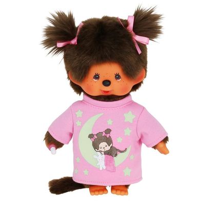 Glow in the Dark Mädchen | 20 cm | Monchhichi Puppe | Schlafoutfit