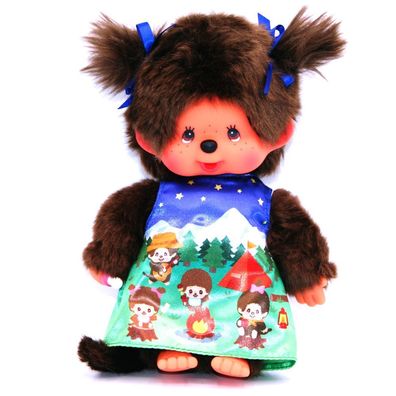 Mädchen im Lagerfeuerkleid | 20 cm | Monchhichi Puppe | Fashion Dress