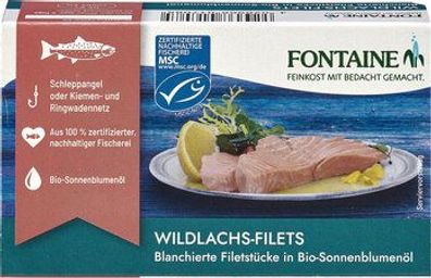 Fontaine Blanchierter Wildlachs in Bio-Sonnenblumenöl 125g