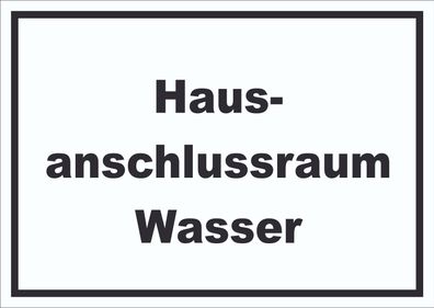 Hausanschlussraum Wasser Schild mit Text HAR waagerecht