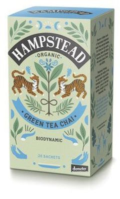 Hampstead Tea 6x Organic Green Tea Chai Tea 40g