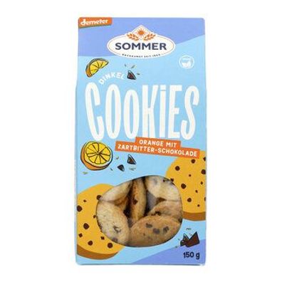 SOMMER 3x Demeter Dinkel Cookies Orange mit Zartbitter-Schokolade, vegan 150g