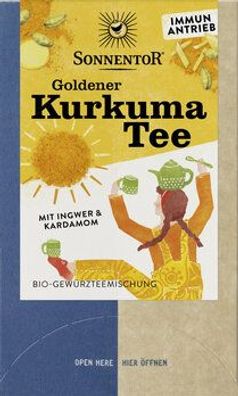 Sonnentor Goldener Kurkuma Tee, Doppelkammerbeutel 36g