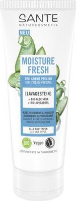 Sante Moisture Fresh 3in1 Creme Peeling mit Lavagestein, Bio-Aloe Vera & Bio-Avoc