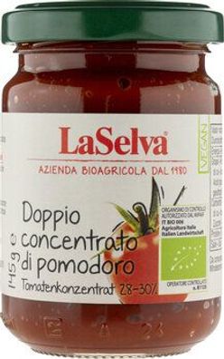 LaSelva 3x Tomatenkonzentrat 28-30% - doppelt konzentriertes Tomatenmark 145g