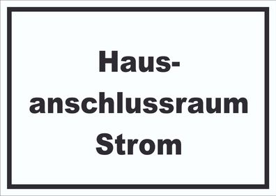 Hausanschlussraum Strom Schild mit Text HAR waagerecht