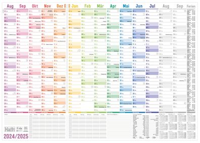 HÄFFT Kalender Wandkalender Schuljahr 24/25 89cm x 63cm 8368-6