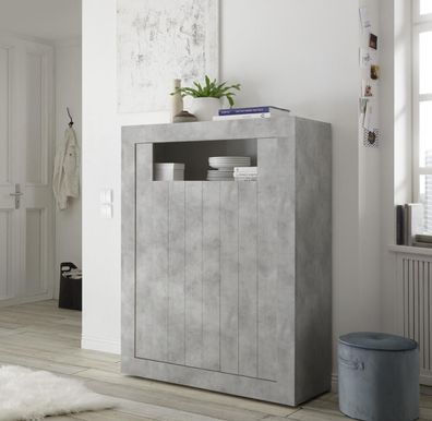 Highboard Urbino in modernem Design Beton/Beton 2 Türen