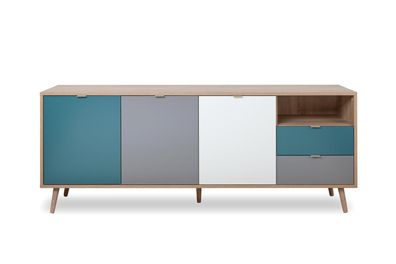 Finori Sideboard Groß Cuba Dreifarbig/Sonoma Eiche