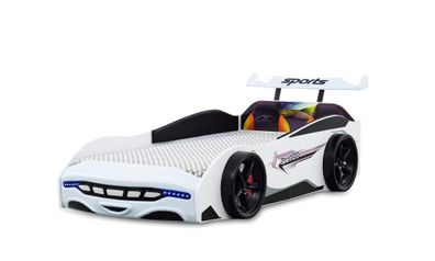 Autobett Kinderbett Sport 2.0 Weiß mit Spoiler