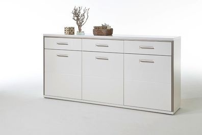 Sideboard Fillipe 3-türig in Weiß Hochglanz